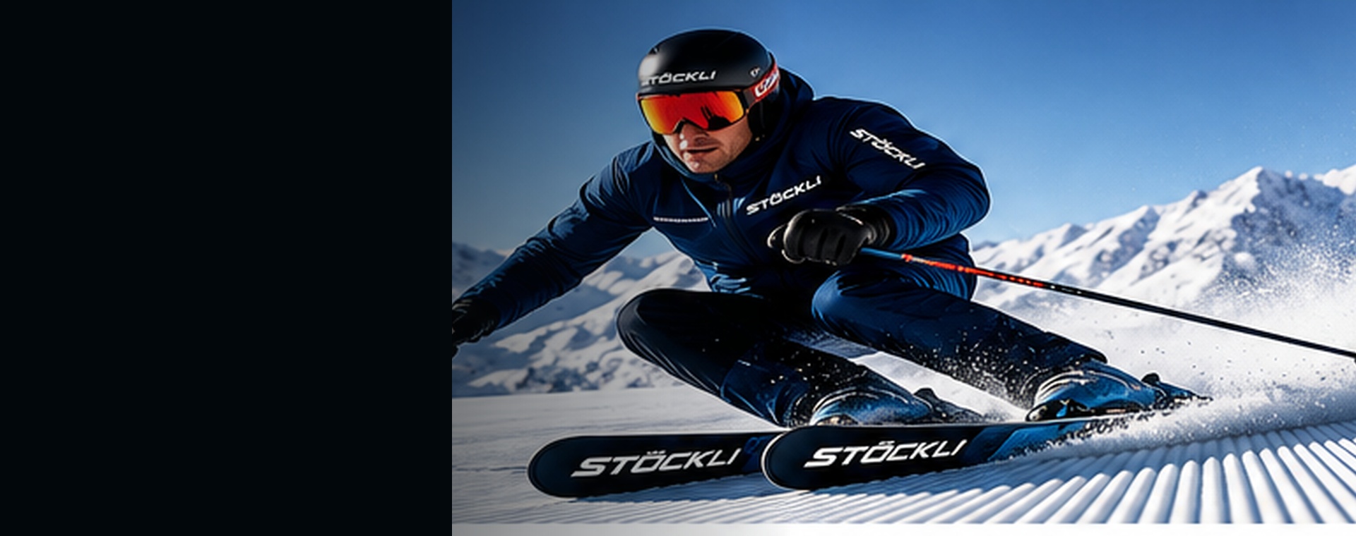 Stöckli Stormrider skier carving on groomed snow